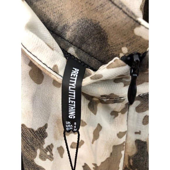 SOLD Pretty Little Thing Cow Print Beach Flare Pants And Shirt 90S Style Sheer - Picture 11 of 11